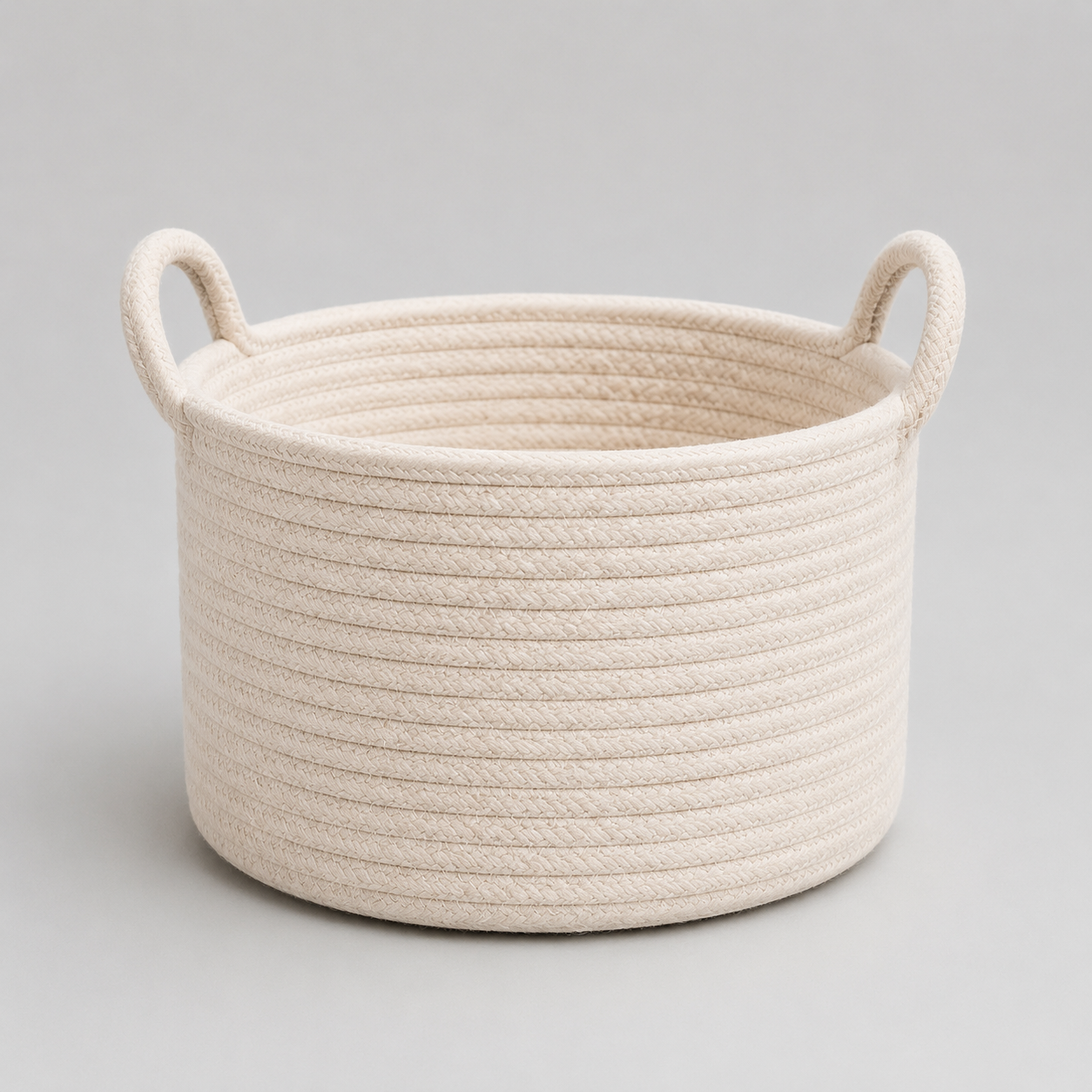 Cream Rope Storage Basket