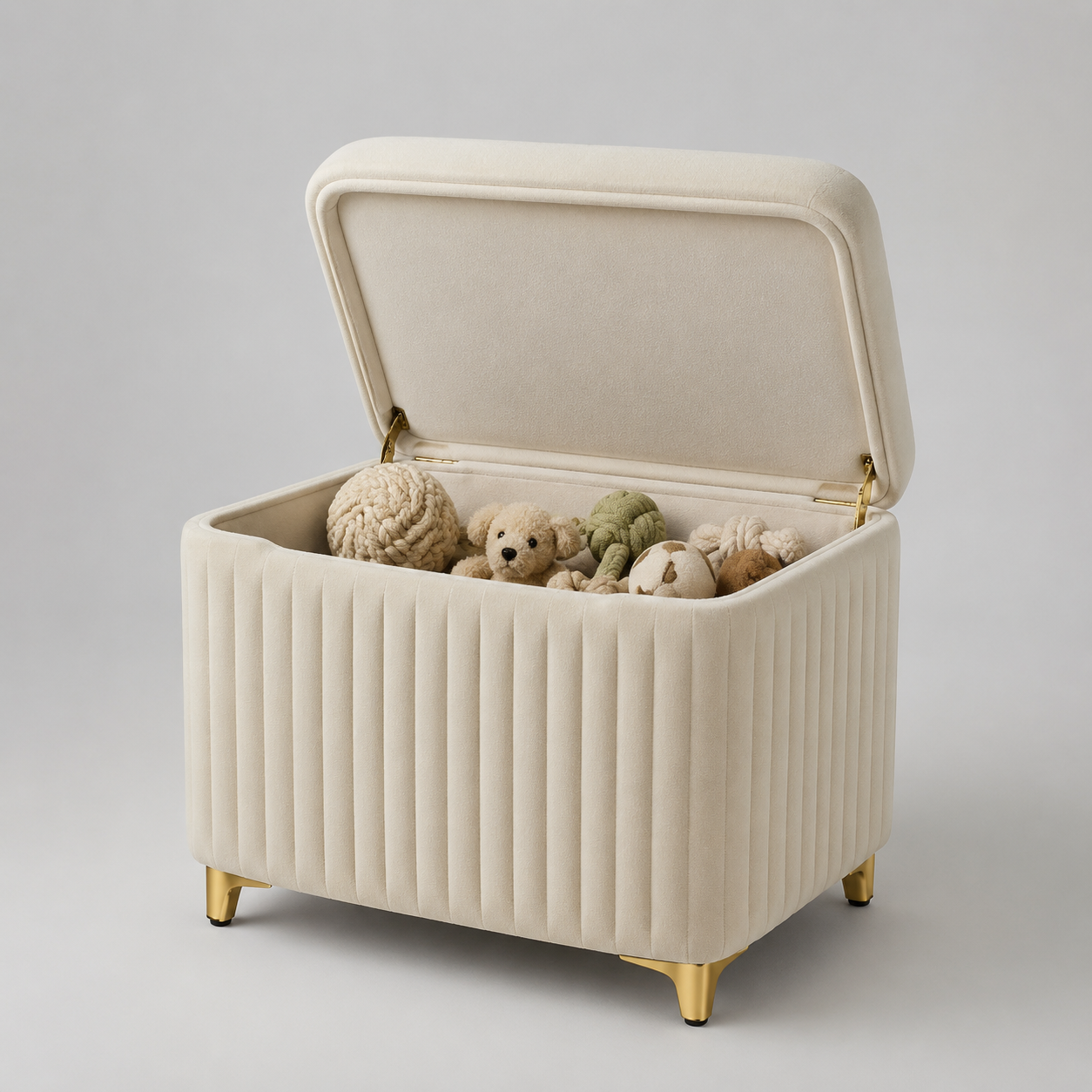 Cream Lidded Toy Box